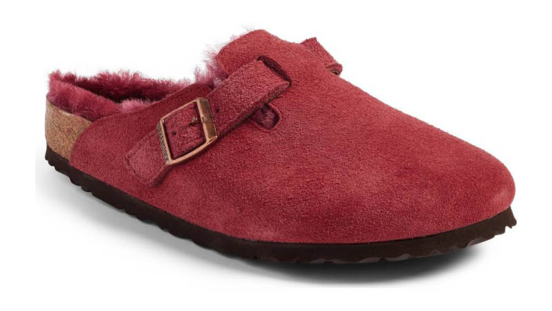 Birkenstock Boston Shearling Lined Clog in Bordeaux $165