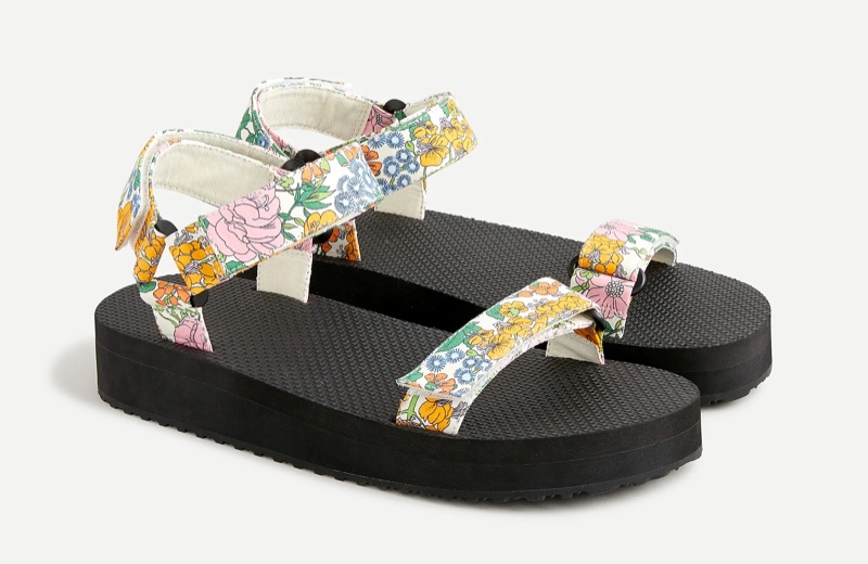 J. Crew Sporty Strap Sandals in Liberty Mini Floral Walk $98