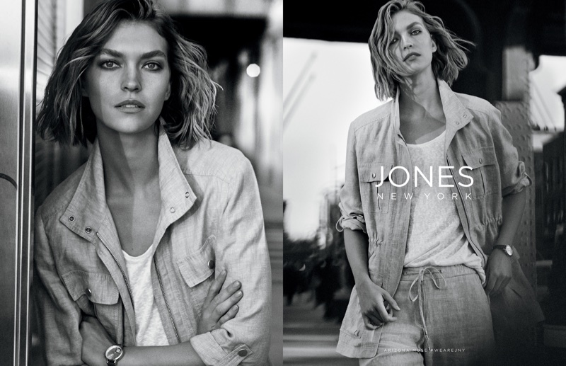 An image from Jones New York's spring 2018 advertising campaign with Arizona Muse