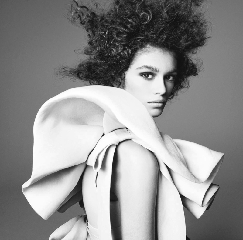 Kaia Gerber Stuns in Black & White Images for Vogue UK