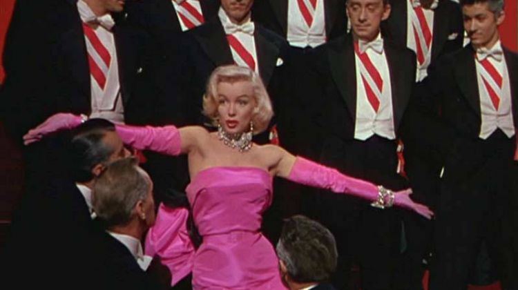 THE INSPIRATION: Marilyn Monroe wears a pink gown in 1953's 'Gentlemen Prefer Blondes'