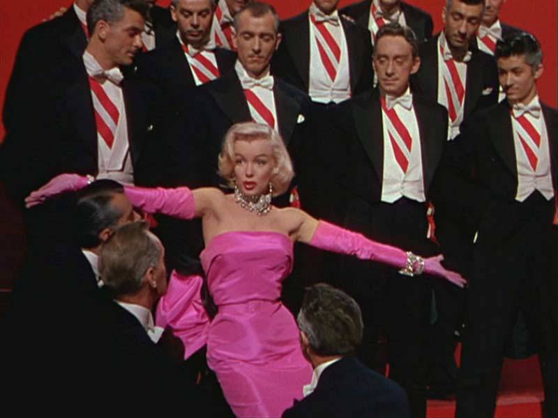 THE INSPIRATION: Marilyn Monroe wears a pink gown in 1953's 'Gentlemen Prefer Blondes'