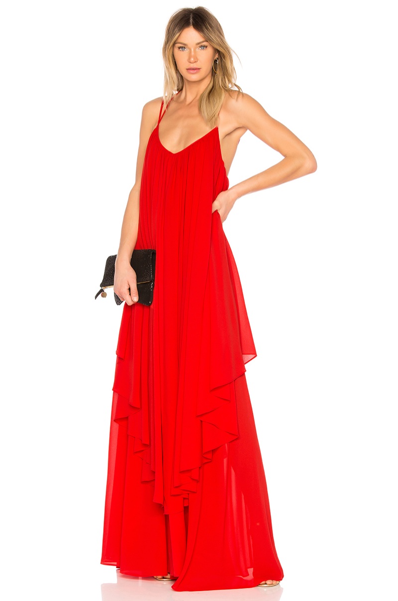 revolve red gown