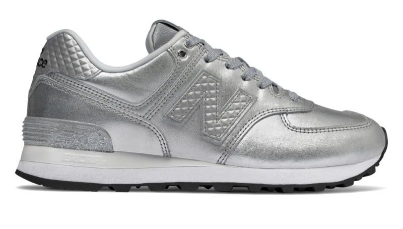 New Balance 574 Glitter Punk Sneaker in Silver $89.99