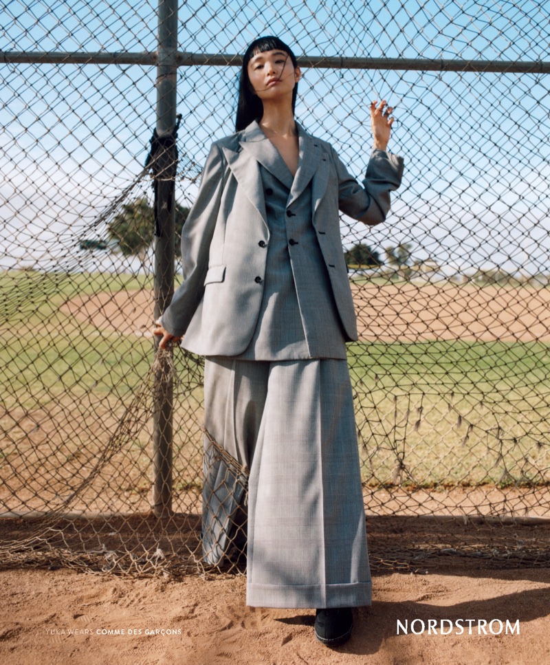 Yuka Mannami wears Comme des Garçons for Nordstrom's spring 2018 campaign