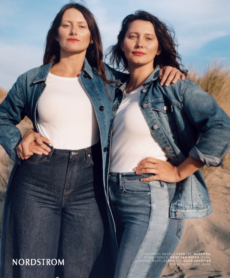 Cassandra and Jennifer wear denim for Nordstrom’s spring 2018 campaign
