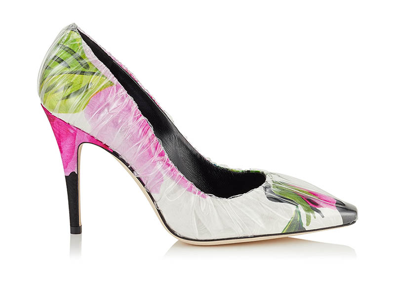 Off-White x Jimmy Choo Anne 100 Floral Print Pumps with Ruched TPU $1,085