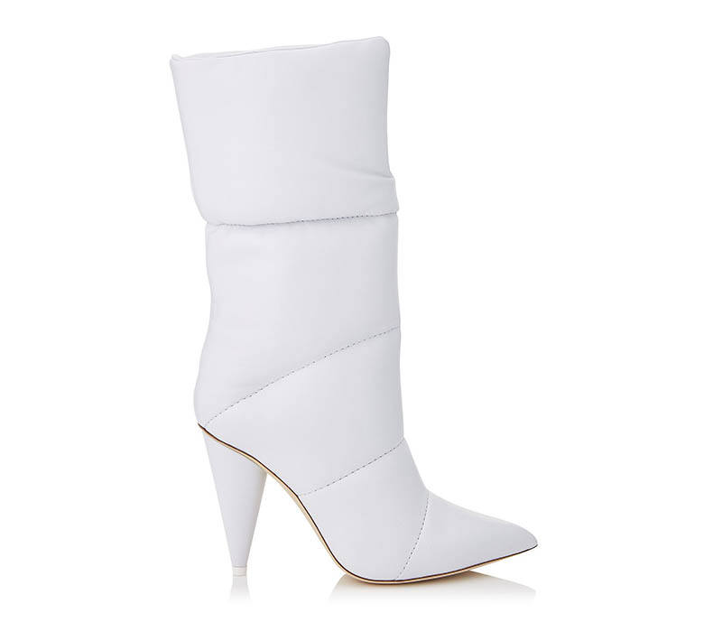 Off-White x Jimmy Choo Sara 100 White Padded Mid High Boots $1,570