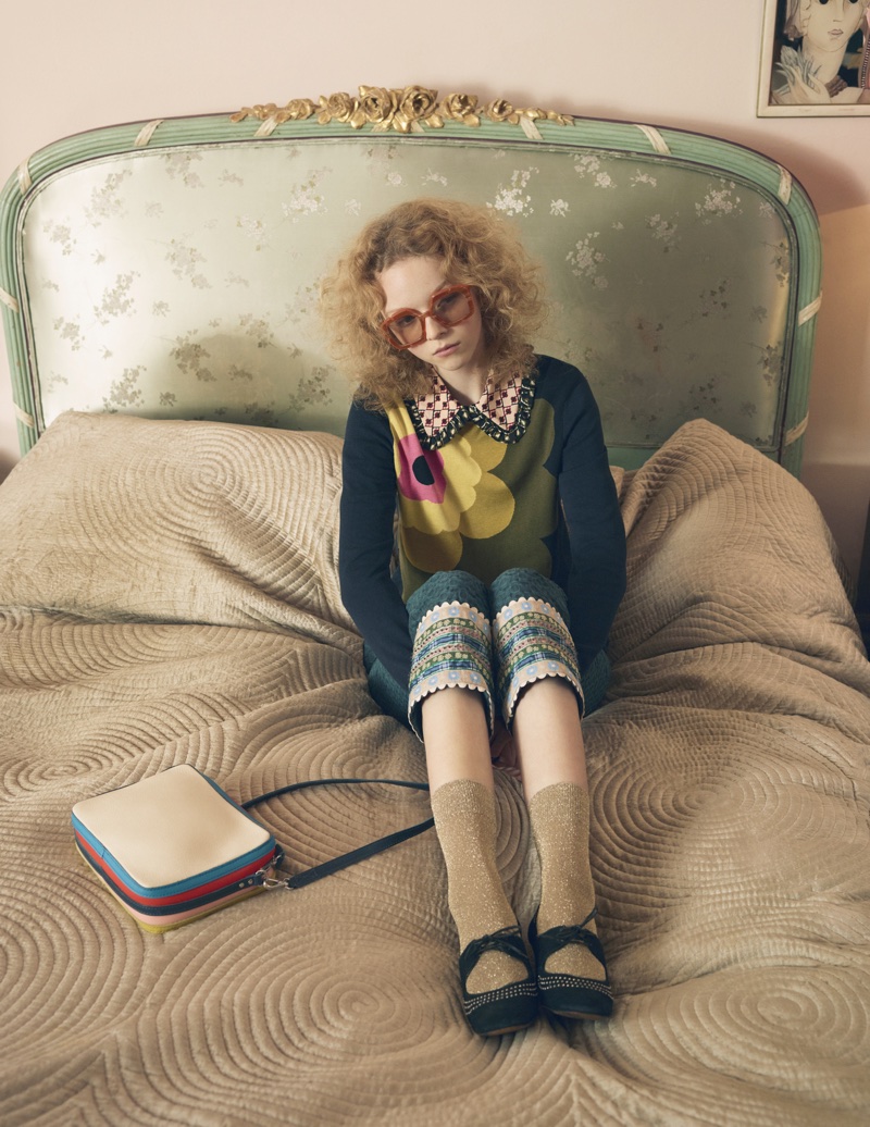 Lily Nova poses in 1970’s inspired looks for Orla Kiely’s spring-summer 2018 campaign