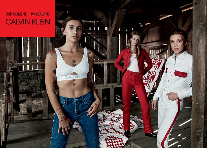 Paris Jackson, Lulu Tenney and Millie Bobby Brown appear in Calvin Klein Jeans spring-summer 2018 campaign