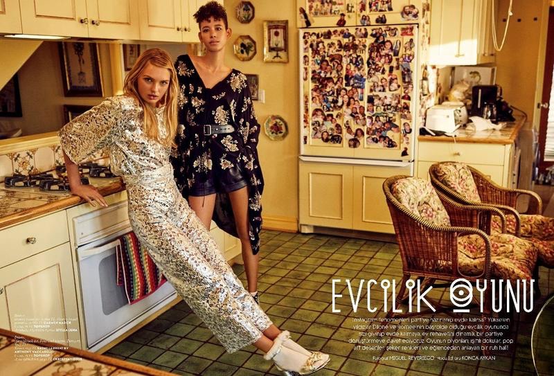 Romee Strijd & Dilone Pose at Home in the Spring Collections for Vogue Turkey