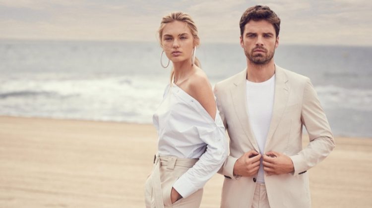 Romee Strijd poses with Sebastian Stan for Hugo Boss Summer of Ease 2018 campaign