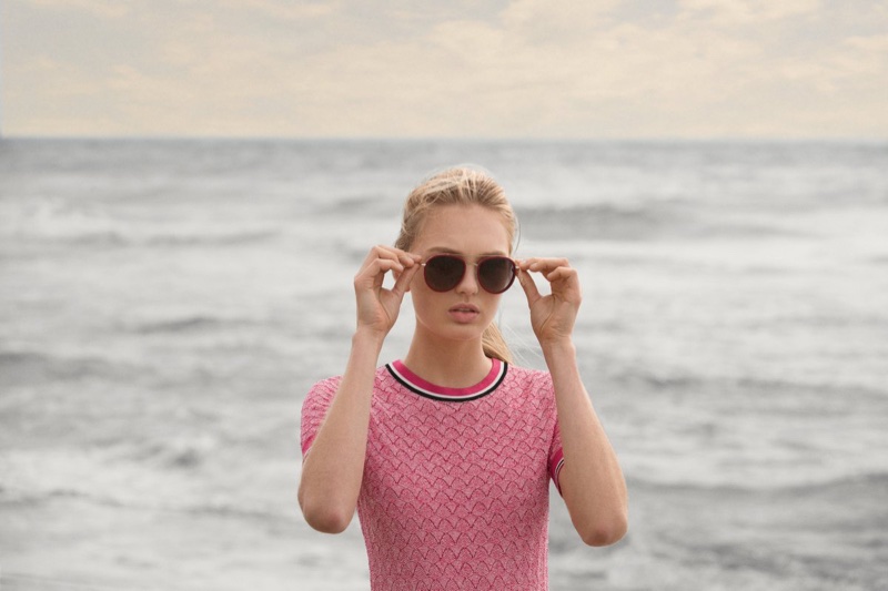 Hitting the beach, Romee Strijd wears chic frames for Hugo Boss Summer of Ease 2018 campaign