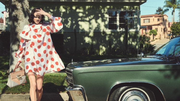 Sarah Brannon Models Retro Prints for Harper’s Bazaar Germany