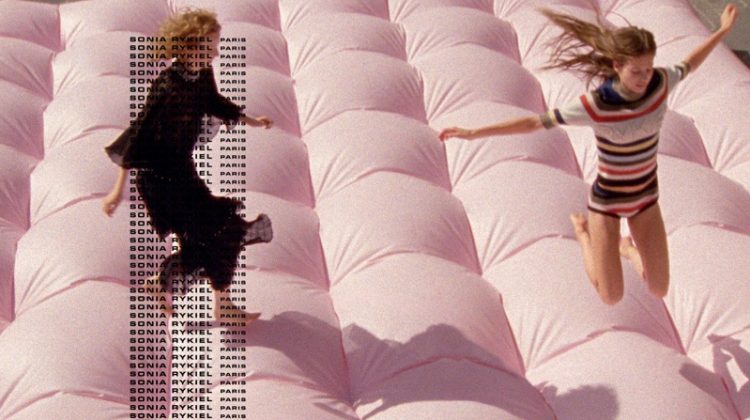 Models jump on a bouncy castle for Sonia Rykiel's spring-summer 2018 campaign