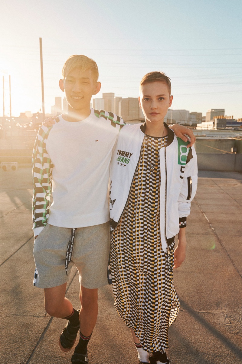 Sup Park and Lina Hoss wear prints in Tommy Jeans' spring-summer 2018 campaign