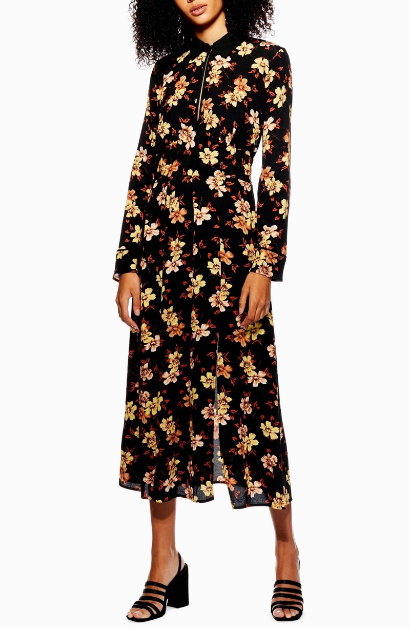 Topshop Autumn Floral Midi Dress $56.98 (previously $95)