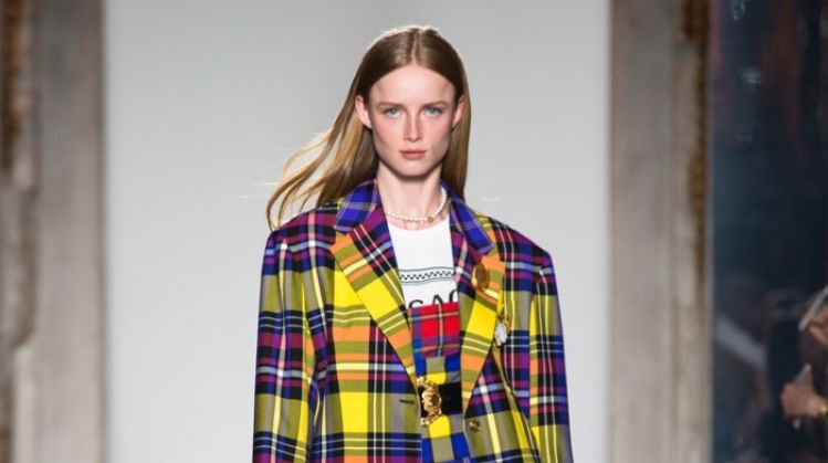 Versace Takes On Colorful Plaids for Fall 2018