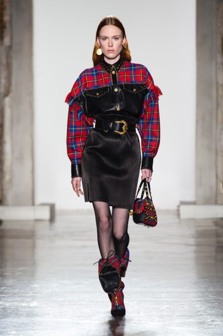 Versace Takes On Colorful Plaids for Fall 2018