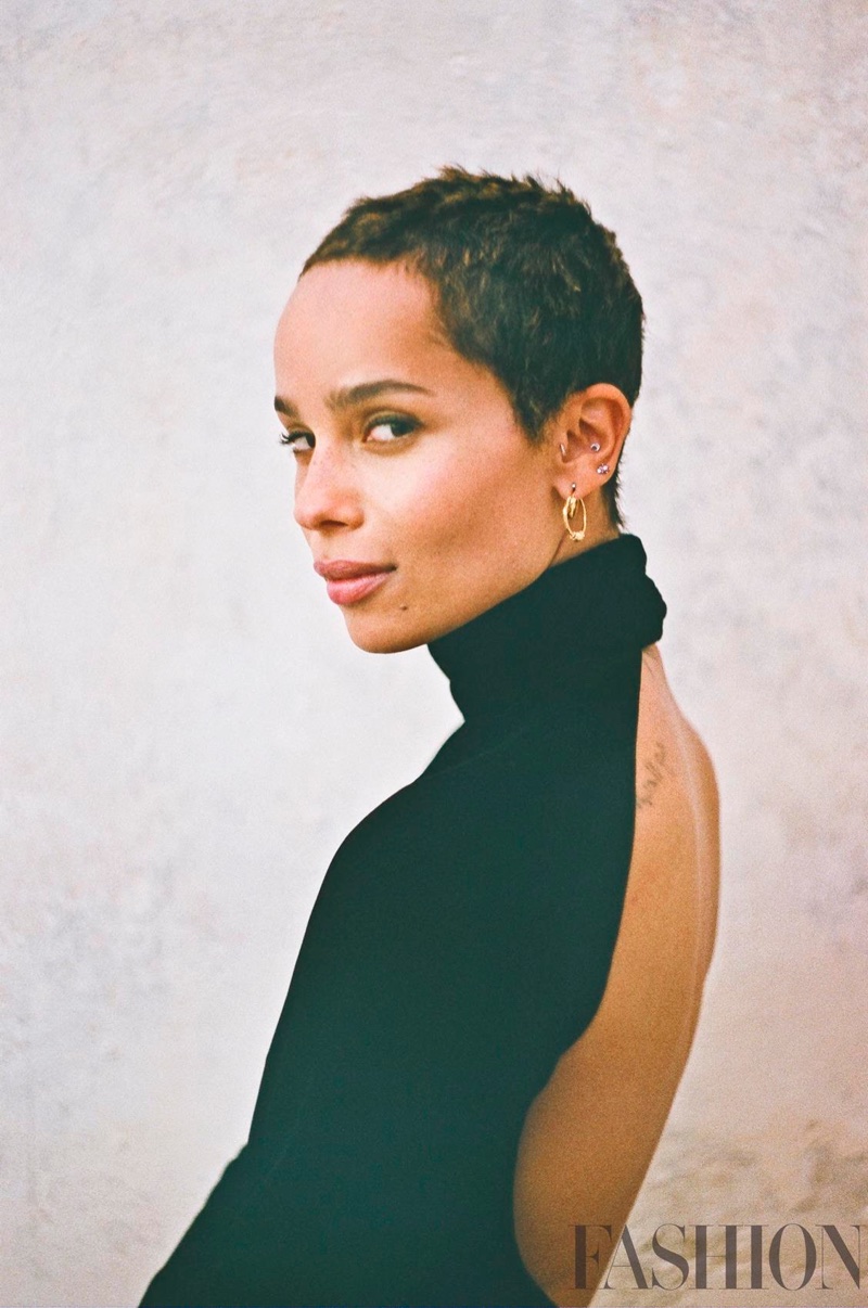 Actress Zoe Kravitz shows off her short hairstyle in this shot