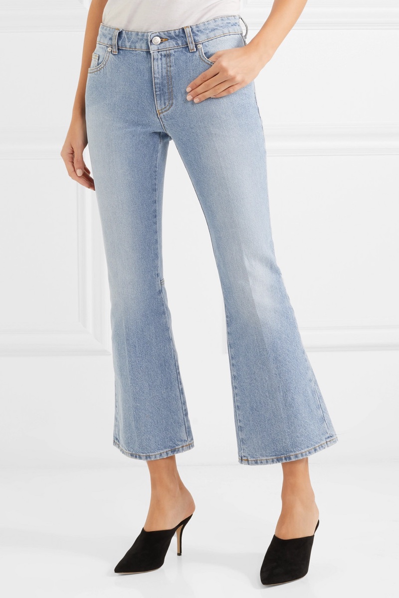 Alexander McQueen Cropped Mid-Rise Flared Jeans $765