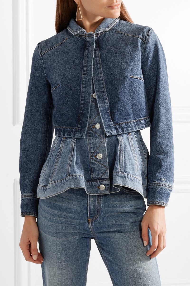 Alexander McQueen Layered Denim Peplum Jacket $1,995