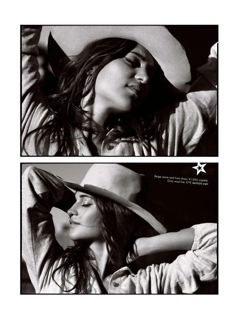 Alicia Vikander poses in Loewe dress with Baptiste Viry hat