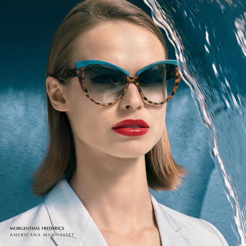 Birgit Kos models Morgenthal Frederics sunglasses in Americana Manhasset's spring-summer 2018 campaign