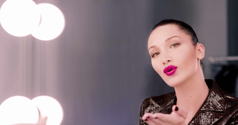 BEHIND THE SCENES: Bella Hadid blows a kiss on Dior Makeup shoot