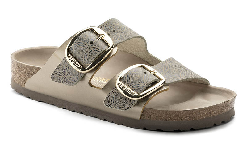 Birkenstock Arizona Big Buckle Sandal in Ceramic Pattern Blue $150