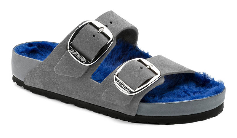 Birkenstock Arizona Big Buckle Sandal in Suede Leather Gray $270