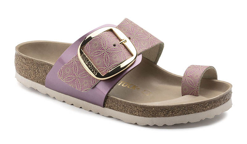 Birkenstock Miramar Big Buckle Sandal in Ceramic Pattern Rose $150