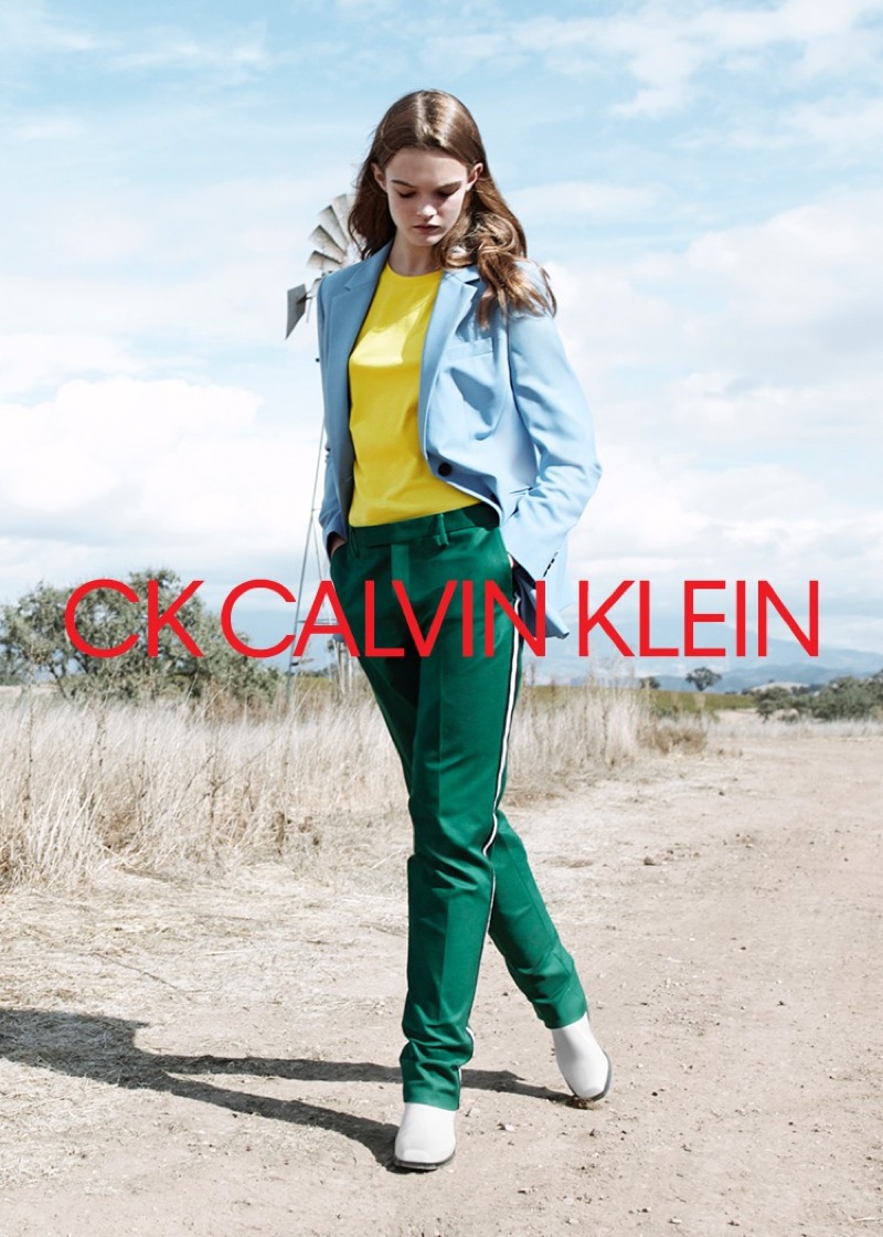 Lulu Tenney wears color-blocked look for CK Calvin Klein's spring-summer 2018 campaign