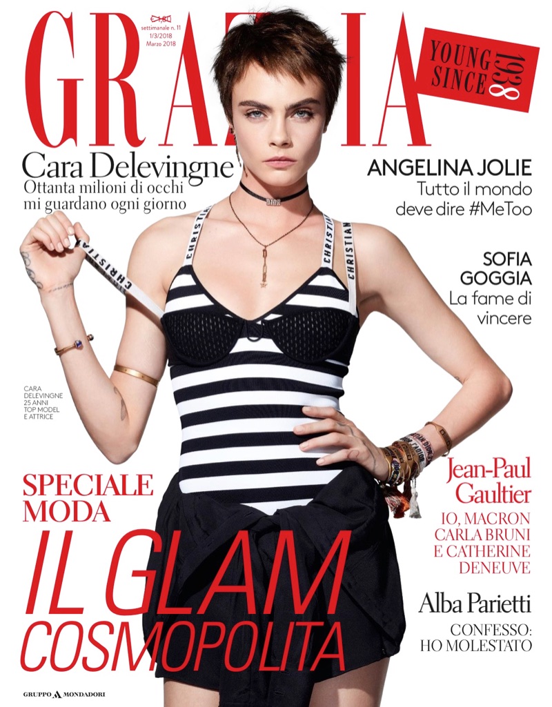 Cara Delevingne on Grazia Italy March 1st, 2018 Cover