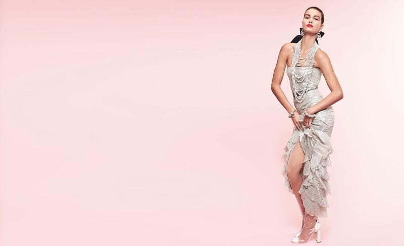 Luna Bijl flaunts some leg in Chanel's spring-summer 2018 campaign