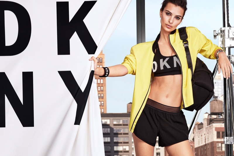 Emily Ratajkowski models activewear in DKNY's spring-summer 2018 campaign