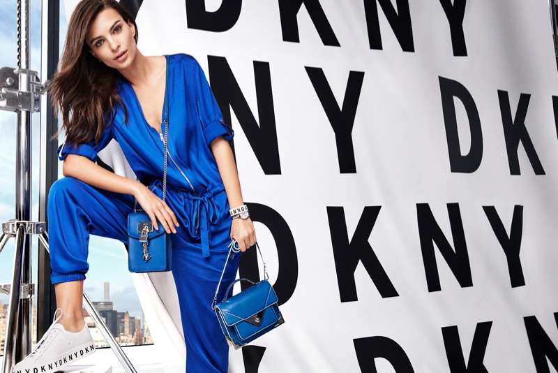 Dressed in blue, Emily Ratajkowski fronts DKNY's spring-summer 2018 campaign