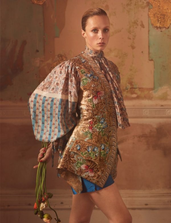 Edie Campbell | Romantic Floral Fashion Editorial | Vogue Paris