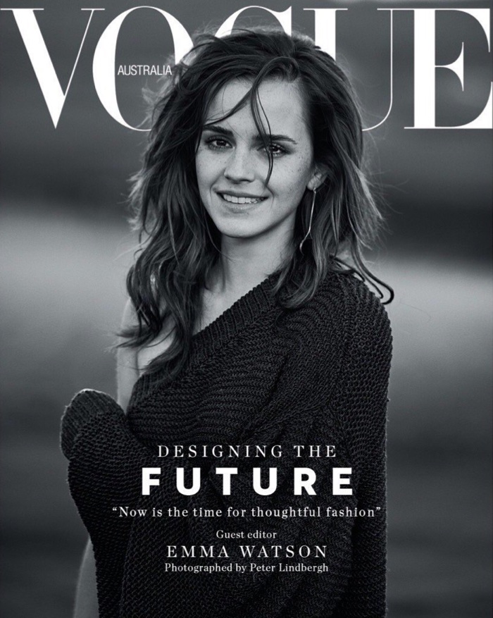 Actress Emma Watson on Vogue Australia March 2018 Cover