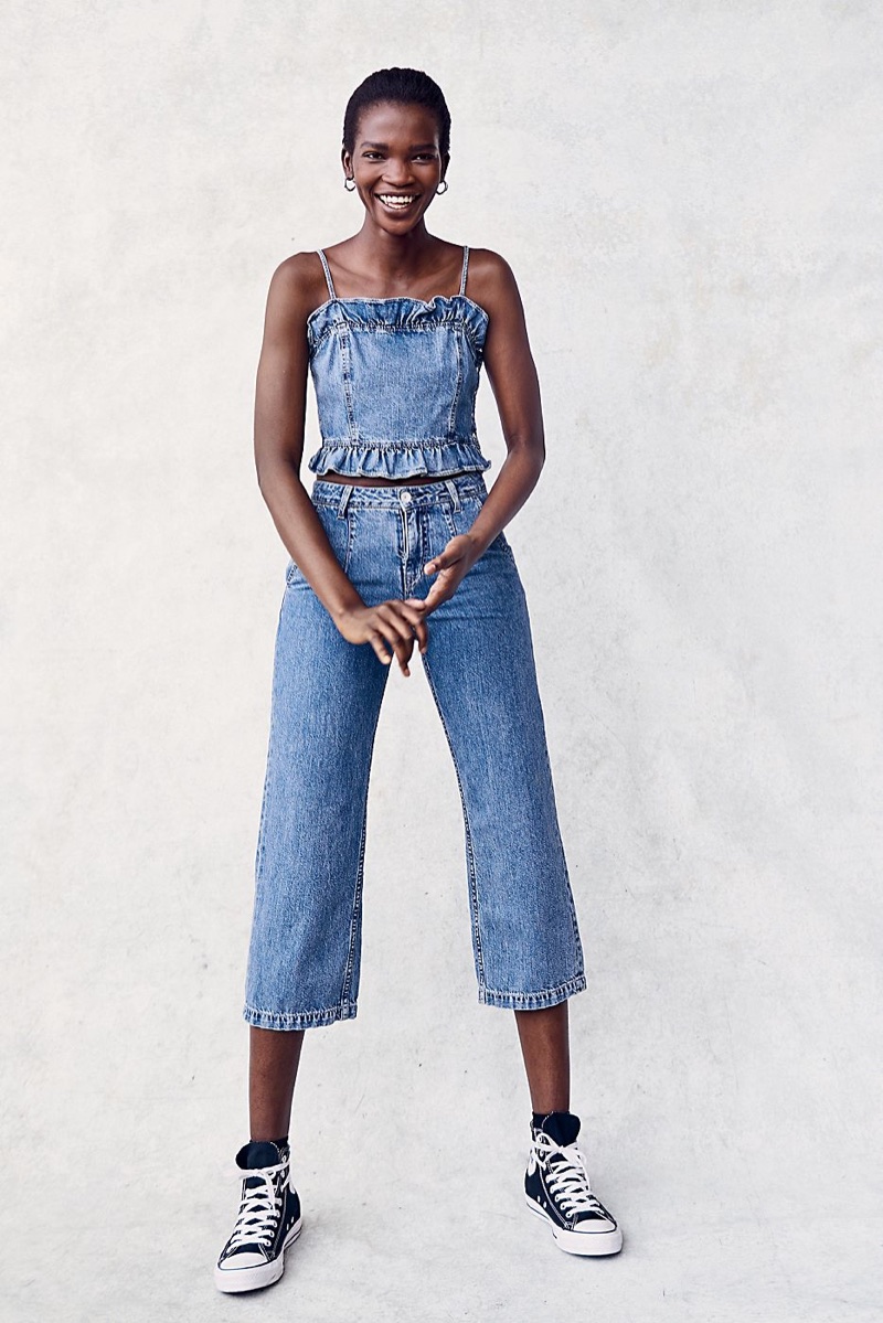 Aamito Lagum models Father's Daughter Ava Denim Set