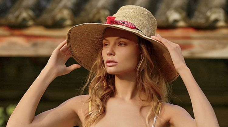Magdalena Frackowiak Sizzles in Free People's Summer Swimwear Beach Riot Fox One-Piece Swimsuit