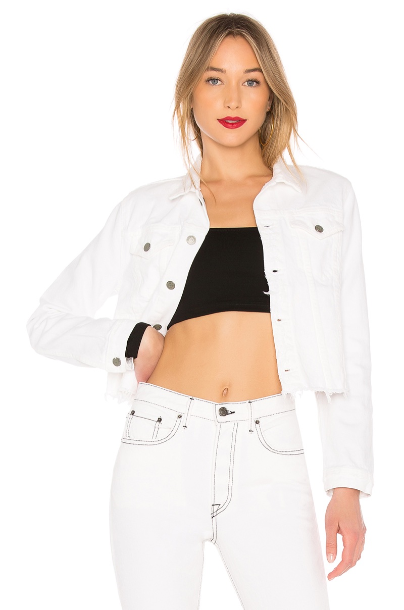 GRLFRND Cara Cropped Denim Jacket $258