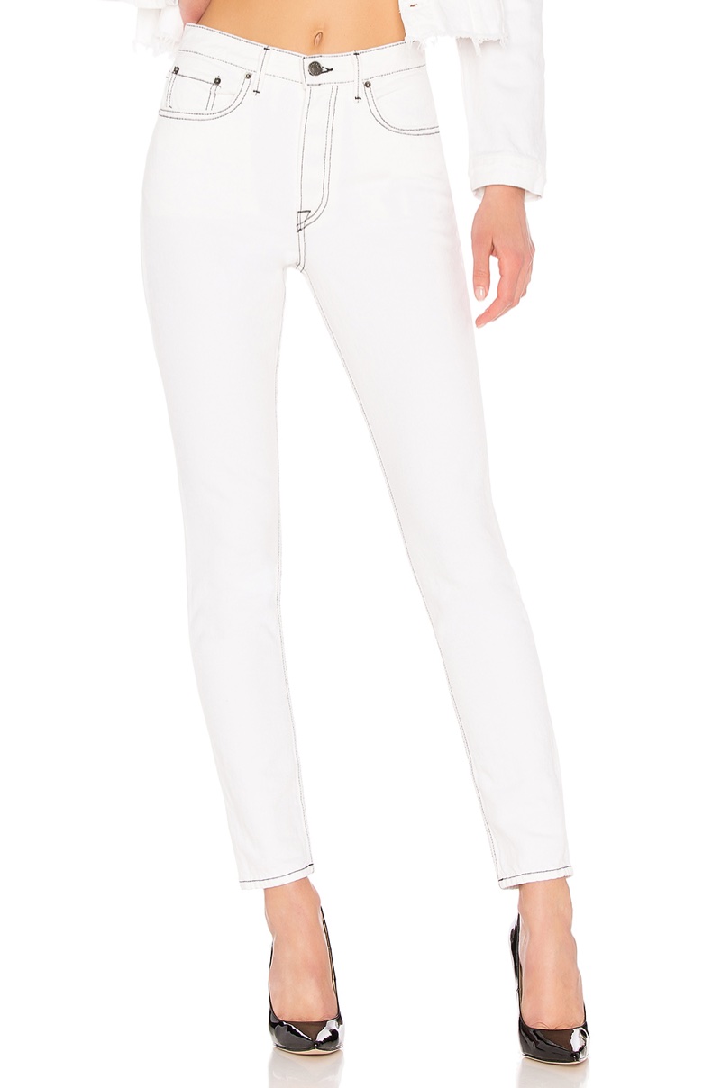 GRLFRND Karolina High-Rise Skinny Jean in White $210