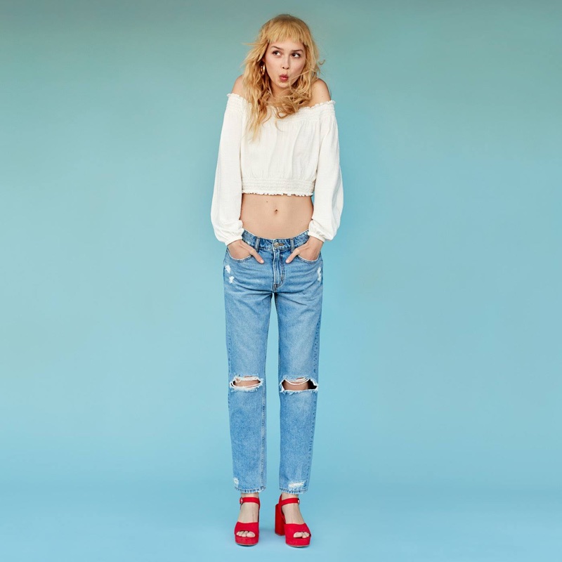 H&M Top, Super Skinny High Jeans and Platform Sandals