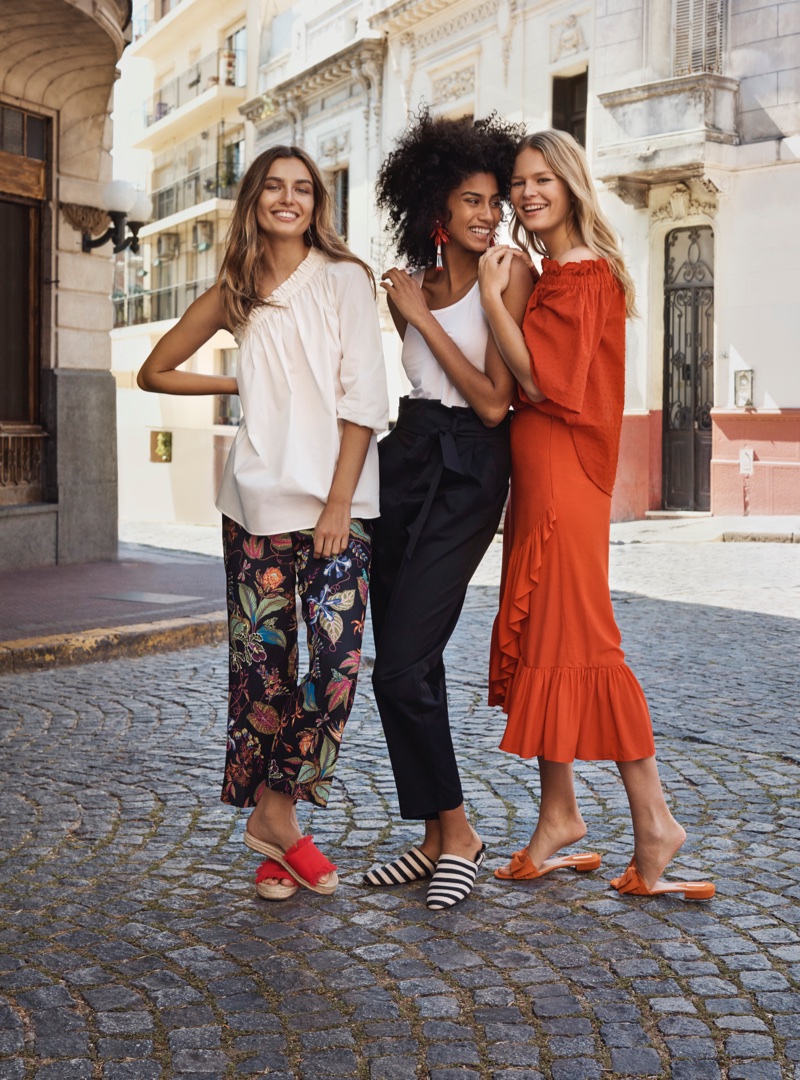 Andreea Diaconu, Imaan Hammam and Anna Ewers front H&M's spring 2018 campaign