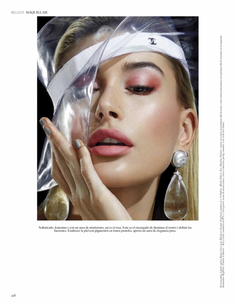 Hailey Baldwin Models Glam Makeup Looks for Vogue Mexico