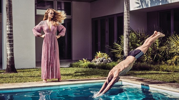 Hannah Ferguson Models Vibrant Spring Fashions for V Magazine