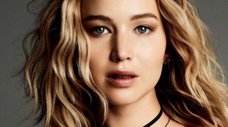 Jennifer Lawrence shows off a wavy hairstyle in this shot