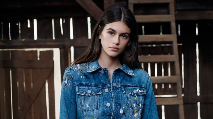 Kaia Gerber Models Denim’s Hot New Trend for Calvin Klein