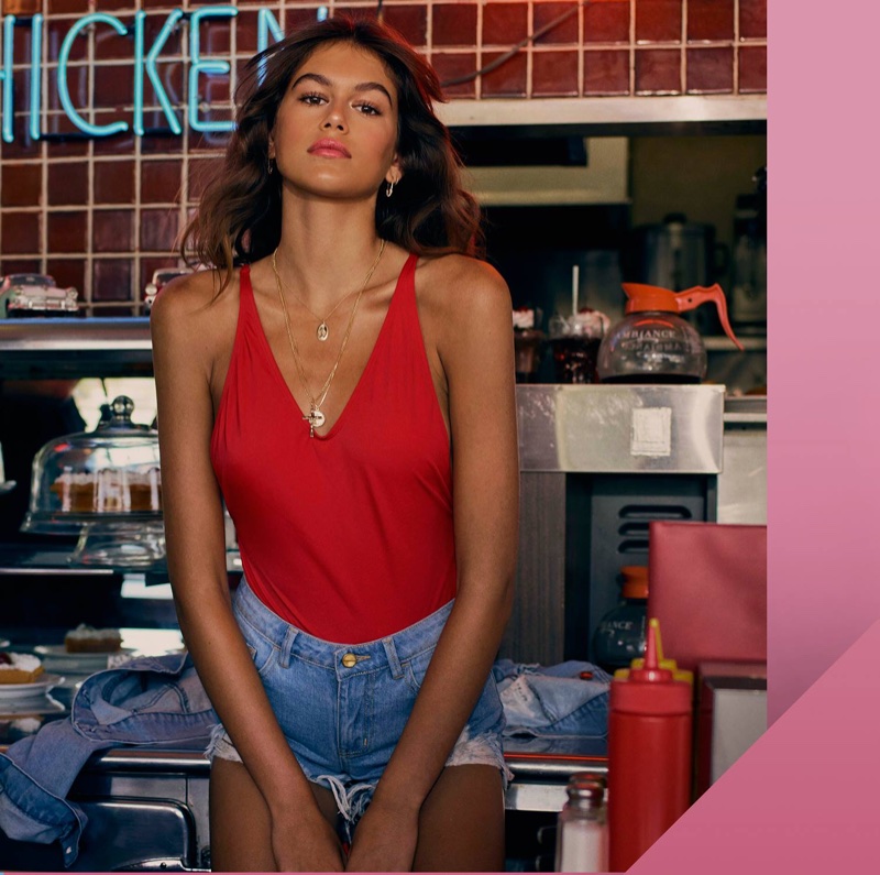 An image from Penshoppe's spring 2018 advertising campaign with Kaia Gerber